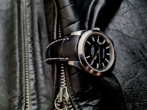 rolex datejust leather strap with clasp|rolex datejust 41mm leather strap.